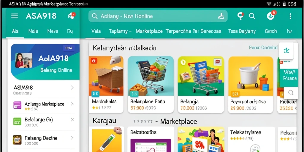 Tampilan antarmuka aplikasi <strong>ASIA918</strong> yang menarik dan mudah digunakan untuk berbelanja online.