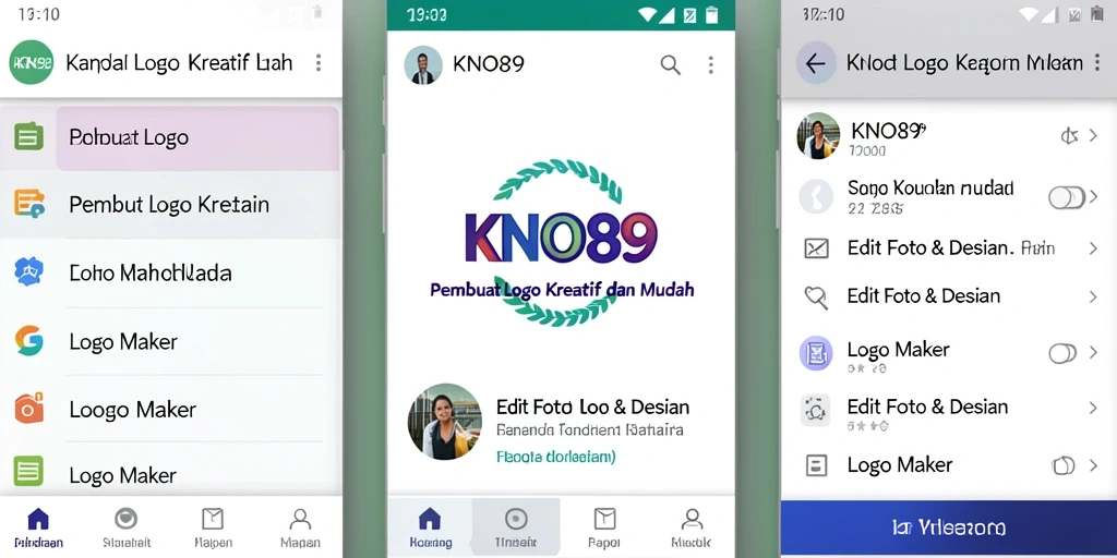 Antarmuka KNO89 menampilkan kemudahan dalam mendesain logo.