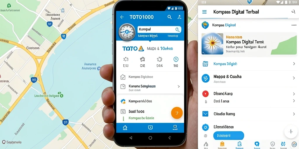 Antarmuka TOTO1000 yang intuitif dengan fitur kompas digital.