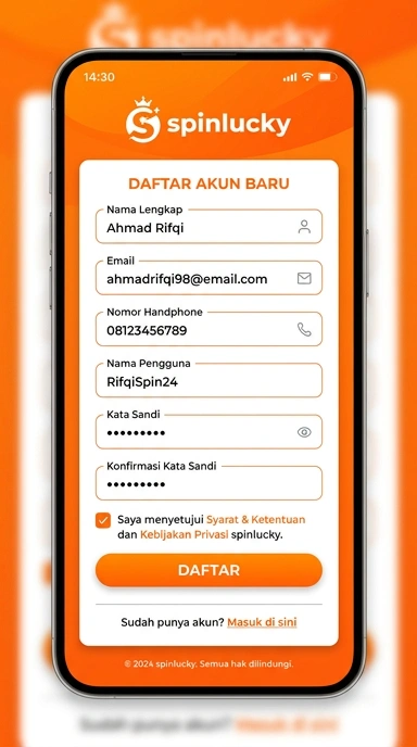 Cara Daftar Akun Baru Spinlucky di Android